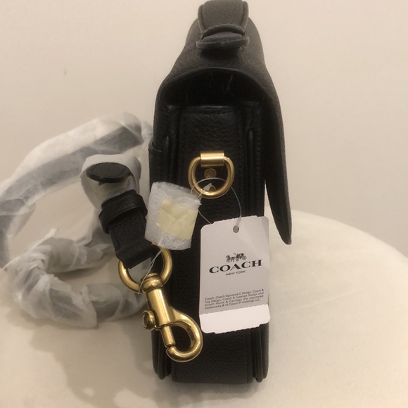 Coach Black and Gold Satchel with Structured Design - Picture 8 of 9